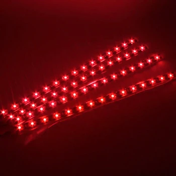 4X Nepremočljiva 30 cm 15SMD 3528 LED Prilagodljiva Rdeči Trakovi Svetlobe za Dom na Prostem Avto Cev Trak Svetlobe Dekorativna Svetilka 12V