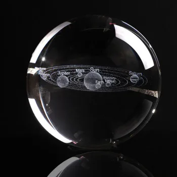 6 cm Plovila, Kristalno Kroglo Darilo Namizni Foto Rekviziti Planetov Model Z Osnovno Vgravirana Solarnega Sistema za Dekoracijo Doma Jasno Miniaturni 3D