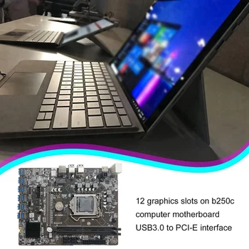 BTC B250C Rudarstvo Matično ploščo z RGB CPU Hladilni Ventilator 12 PCIE, da USB3.0 Grafično Kartico Reža za LGA1151 Podpira DDR4 za BTC