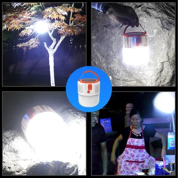 Kamp Svetlobe Zunanji USB Polnilne Prenosni Šotor Sili-Lučka S Telefona Polnjenje Sončne Svetlobe LED Za Pohodništvo BBQ Ribolov