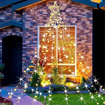 LED Pravljice Niz Svetlobo na Prostem Vrt Star Garland EU/ZDA Plug Neprepustna Za Poroko, Božič Počitniških Domov Tree Okraski Lučka
